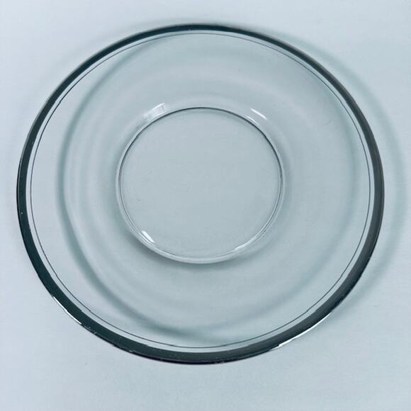 Tiffin-Franciscan Jewel Luncheon Plate Blown Glass Platinum Trim & Verge VTG - Picture 2 of 9